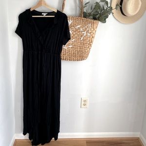Long black maternity dress